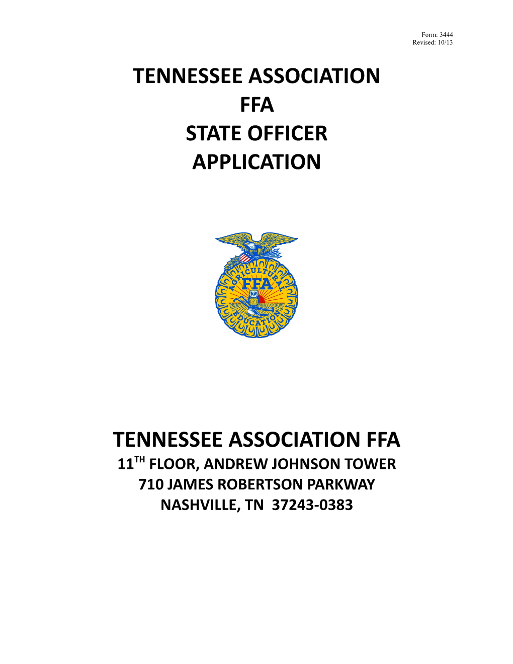 State Ffa Officer Application