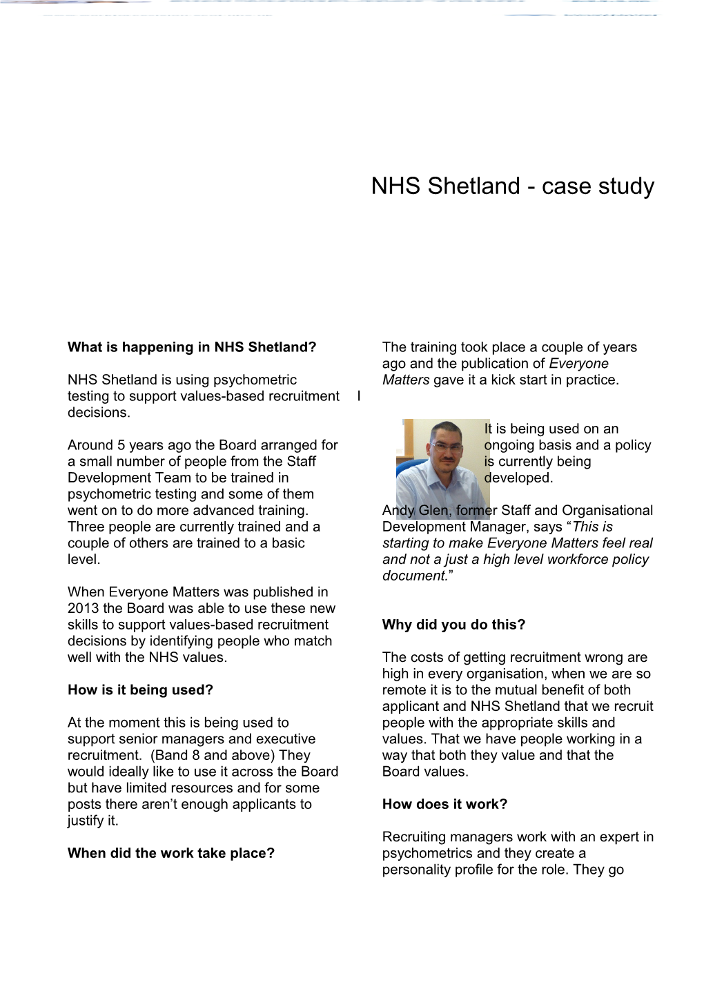 What Is Happening in NHS Shetland?