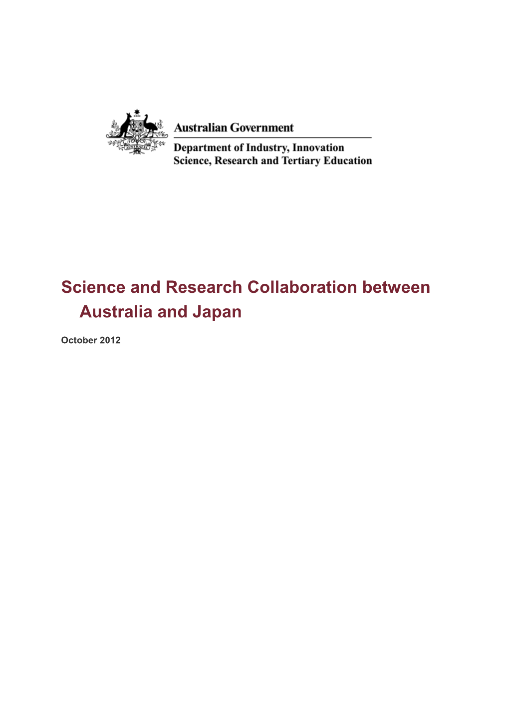 Australia-Japan Science and Research Report