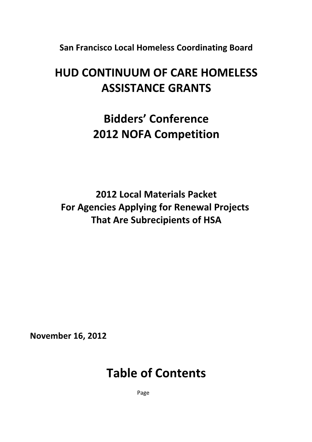 San Francisco Local Homeless Coordinating Board