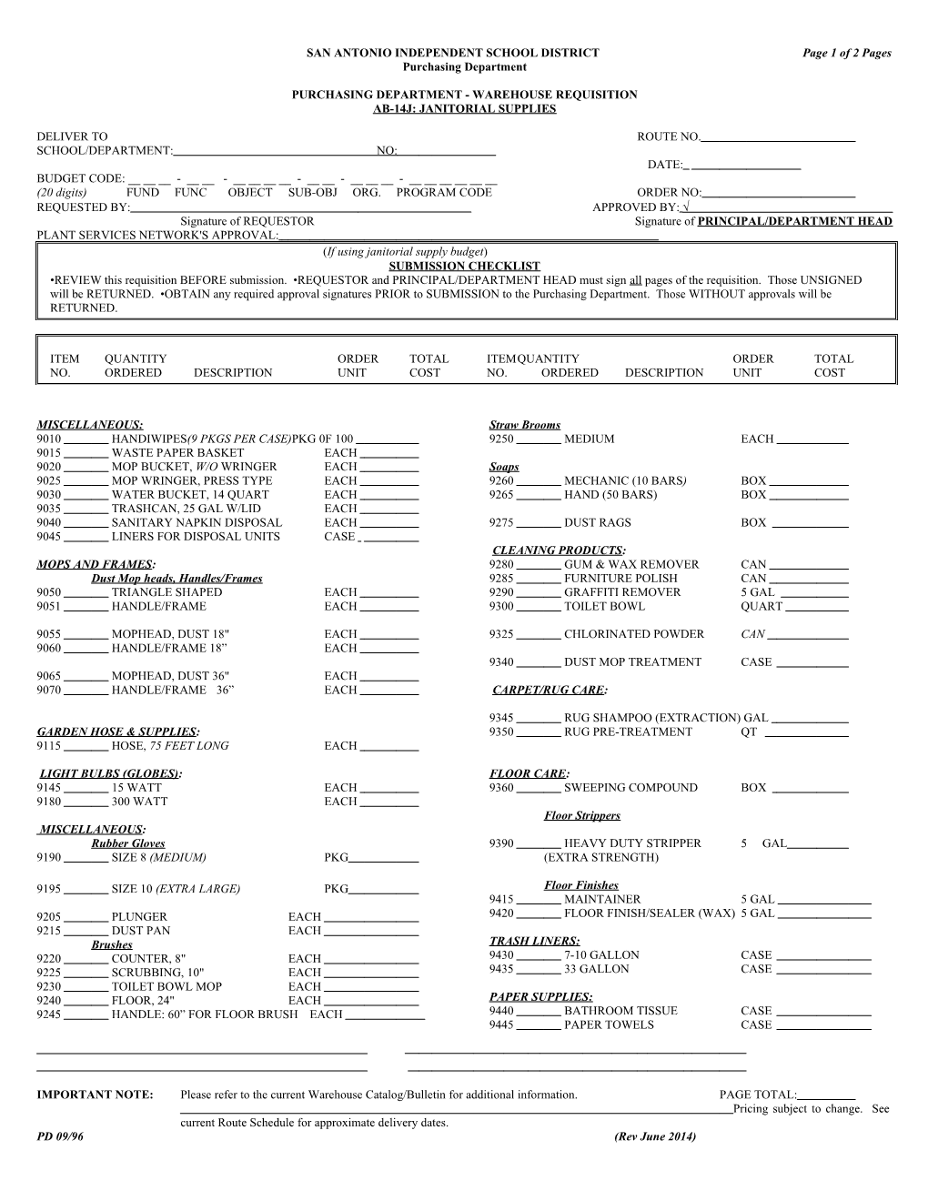 SAN ANTONIO INDEPENDENT SCHOOL DISTRICT Page 1 of 2 Pages