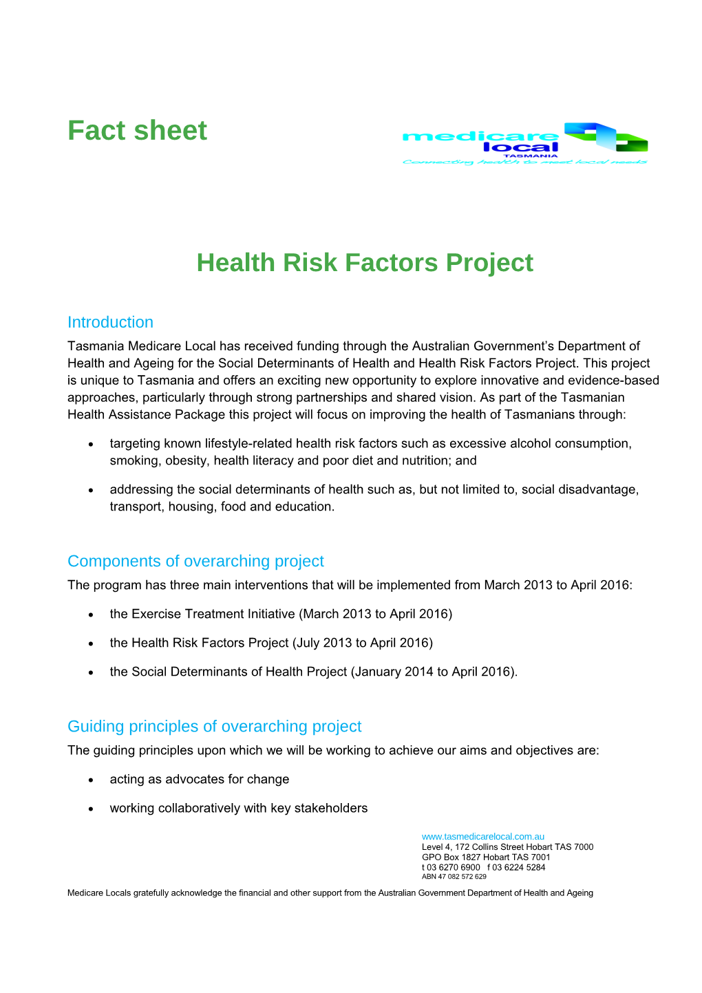 Health Risk Factors Project
