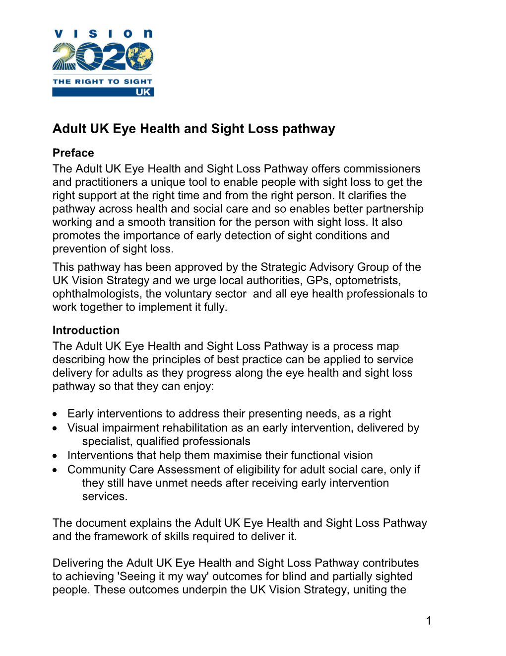 Sight Loss Pathway UK