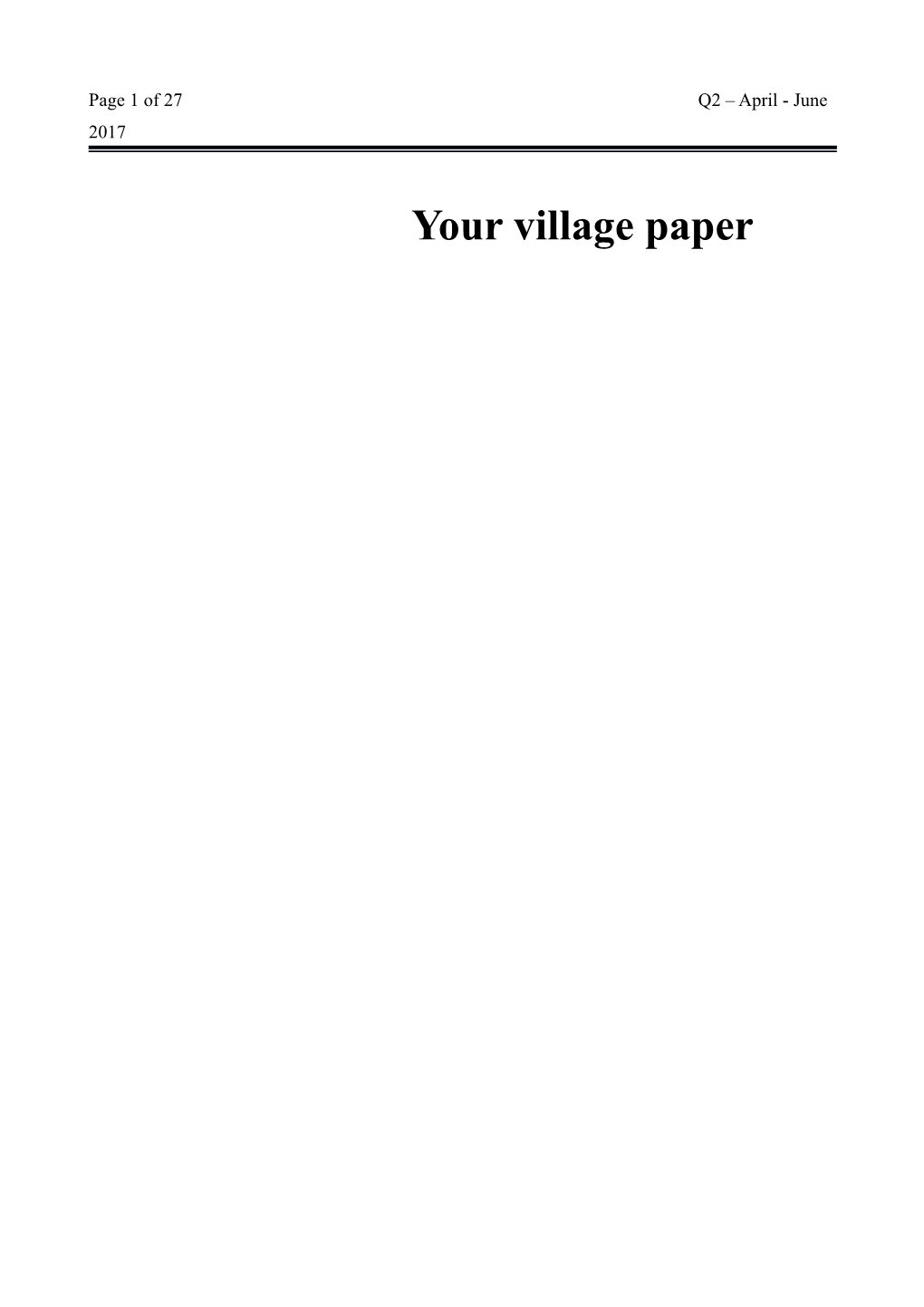 Your Village Paper