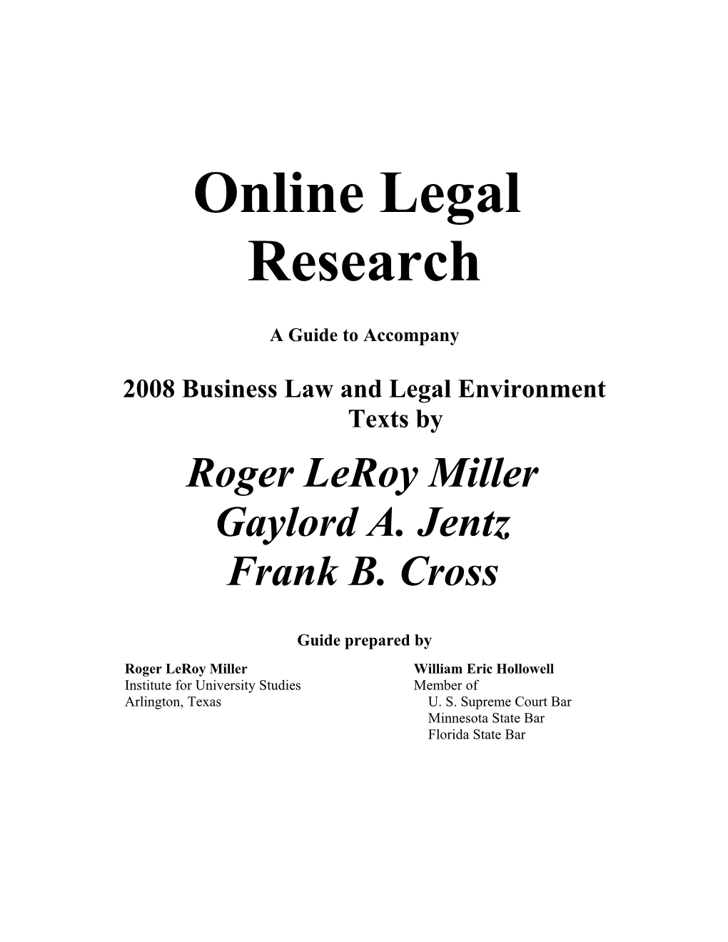 2008 Business Law and Legal Environment Texts By