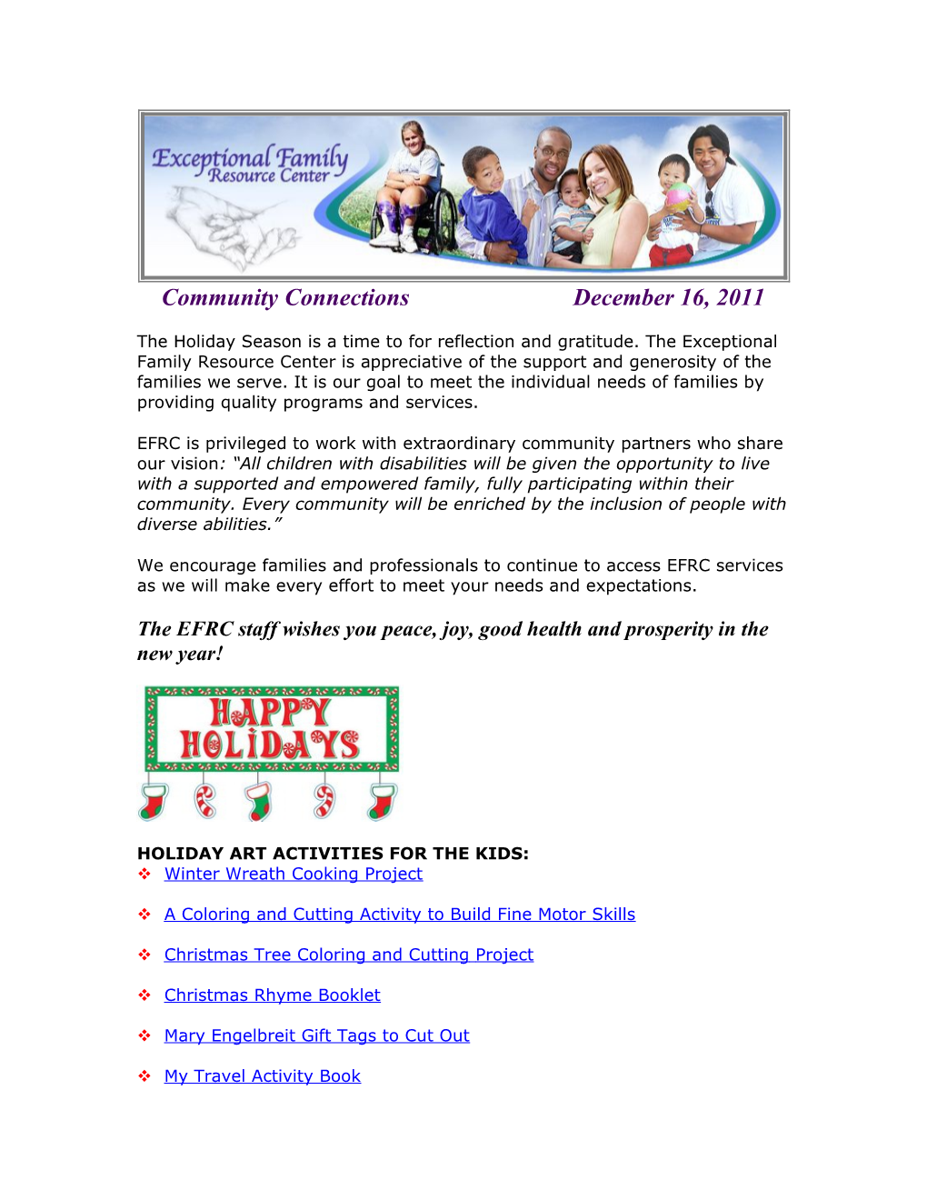 Community Connections December 16, 2011