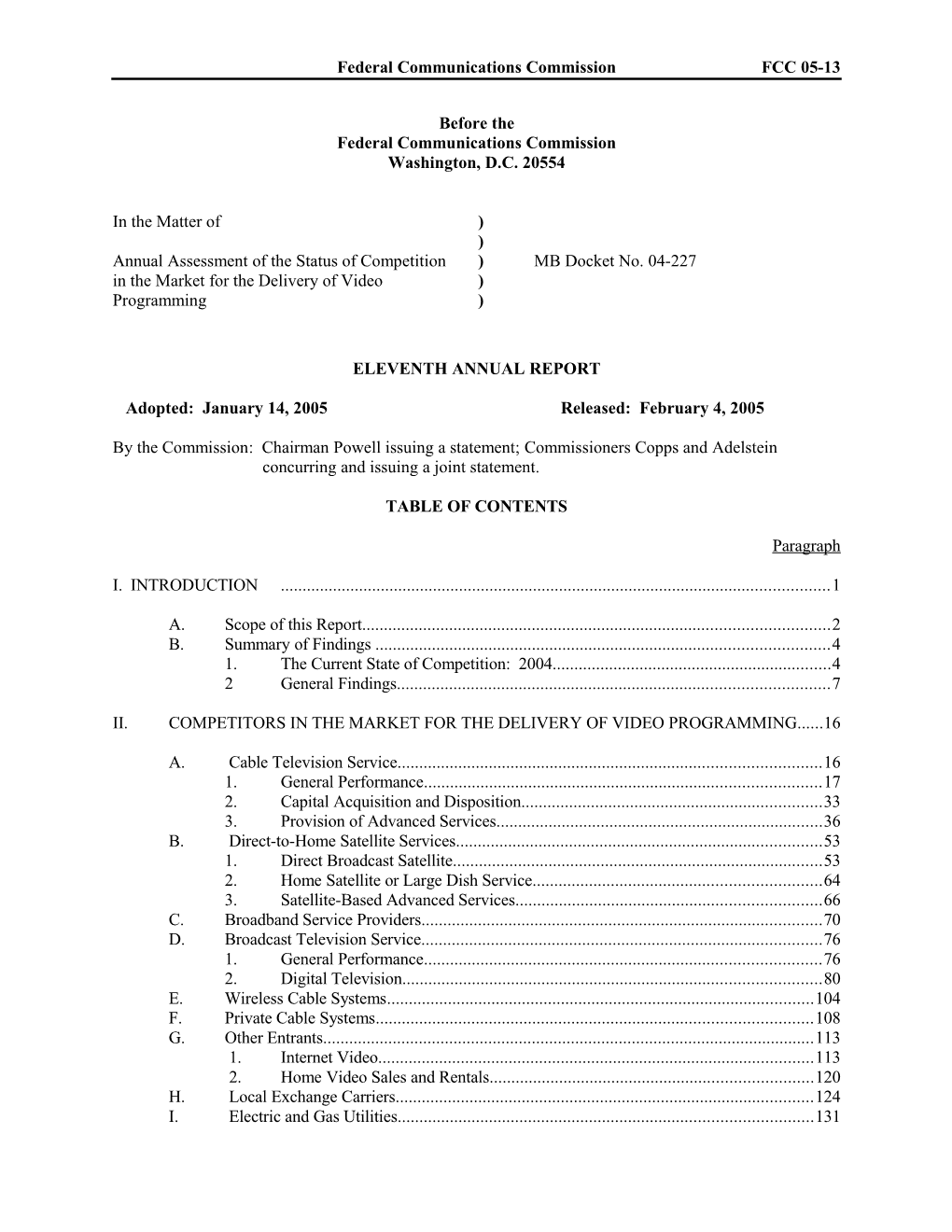 Federal Communications Commission FCC 05-13