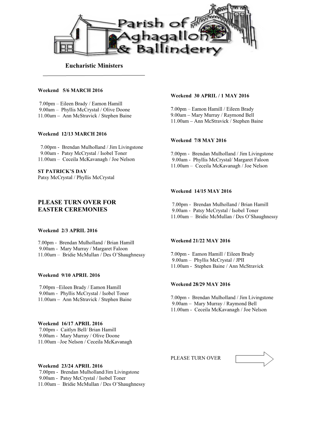 Eucharistic Ministers