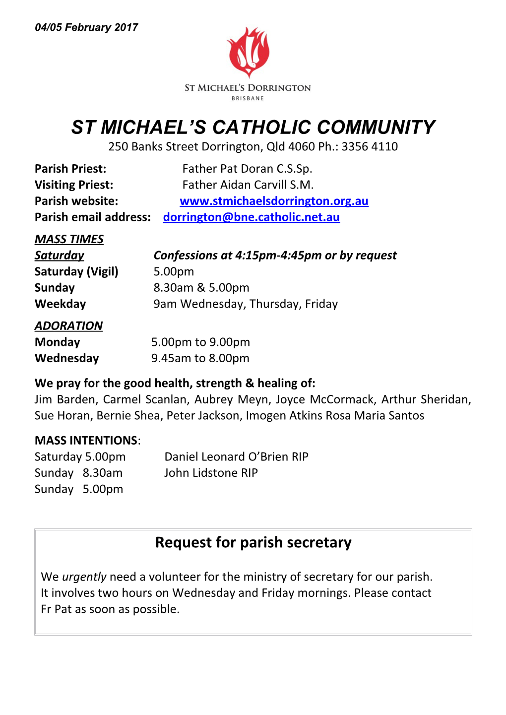 St Michael S Catholic Community