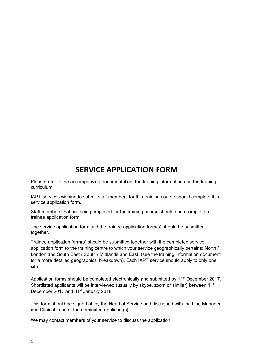 Serviceapplication Form