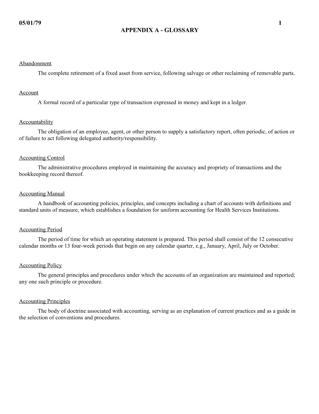 Appendix a - Glossary