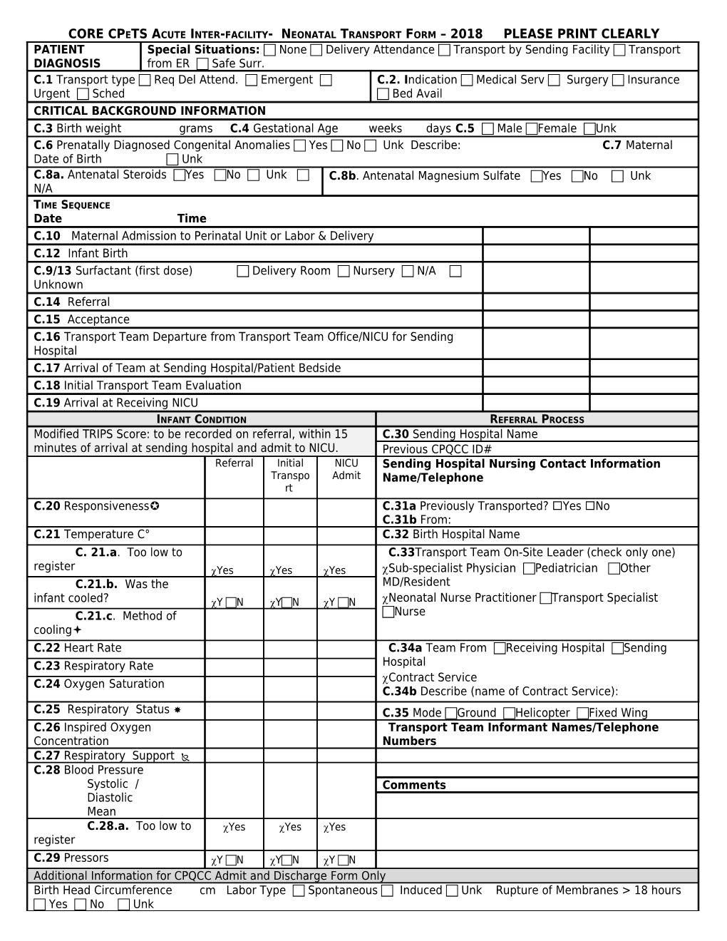 Draft 7 Neonatal Transport Form Draft 7 s1