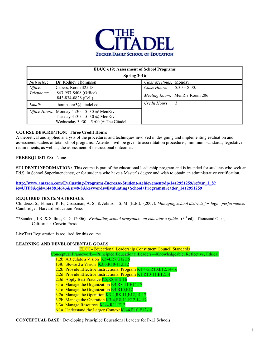 COURSE DESCRIPTION: Three Credit Hours