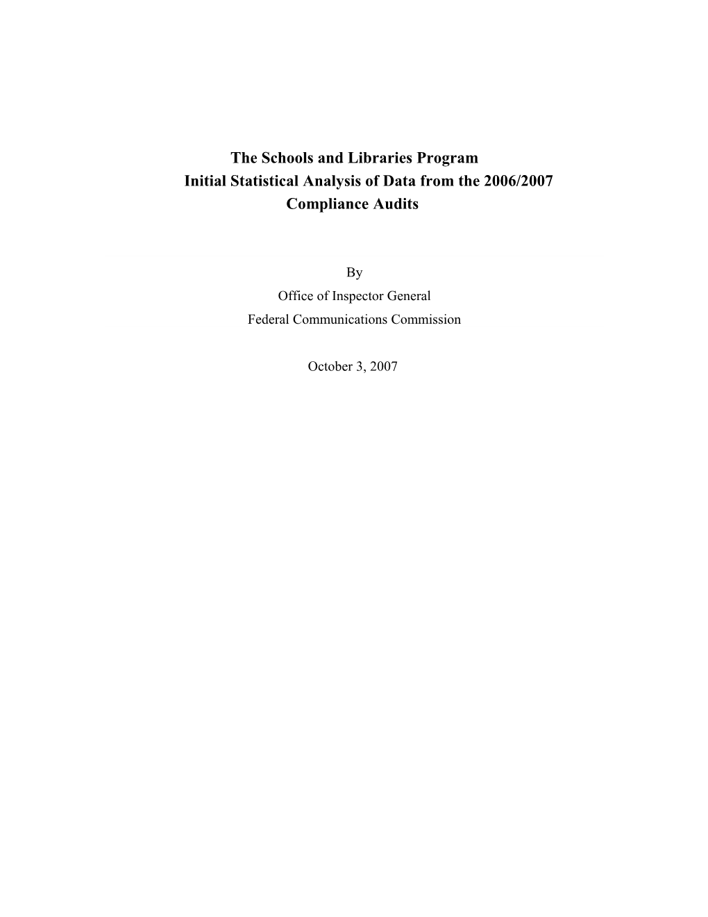 The Schools and Libraries Program