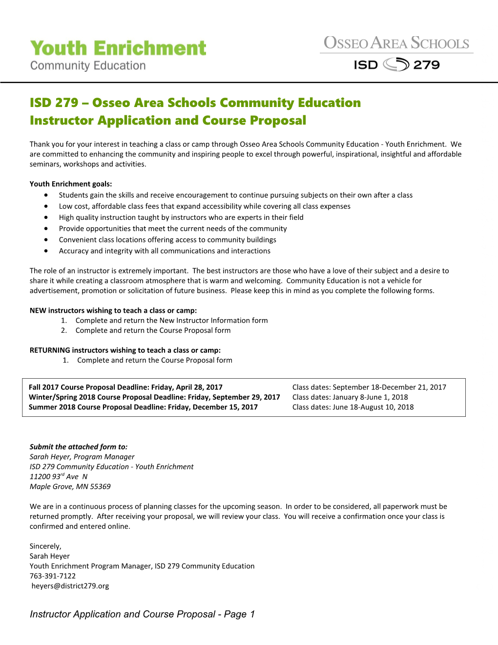 District 279 Community Education and Services