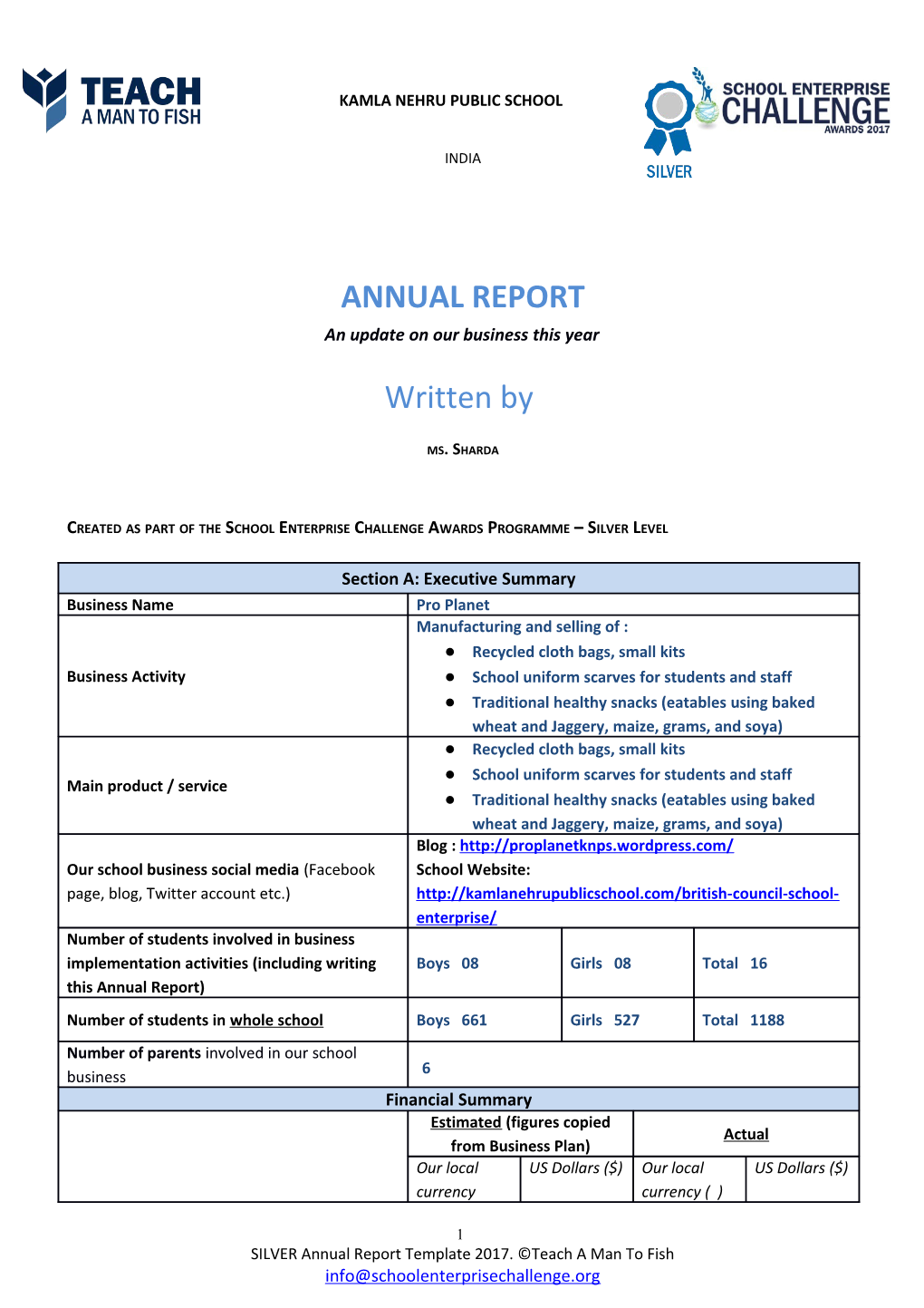 School Enterprise Challenge Business Idea Template s6