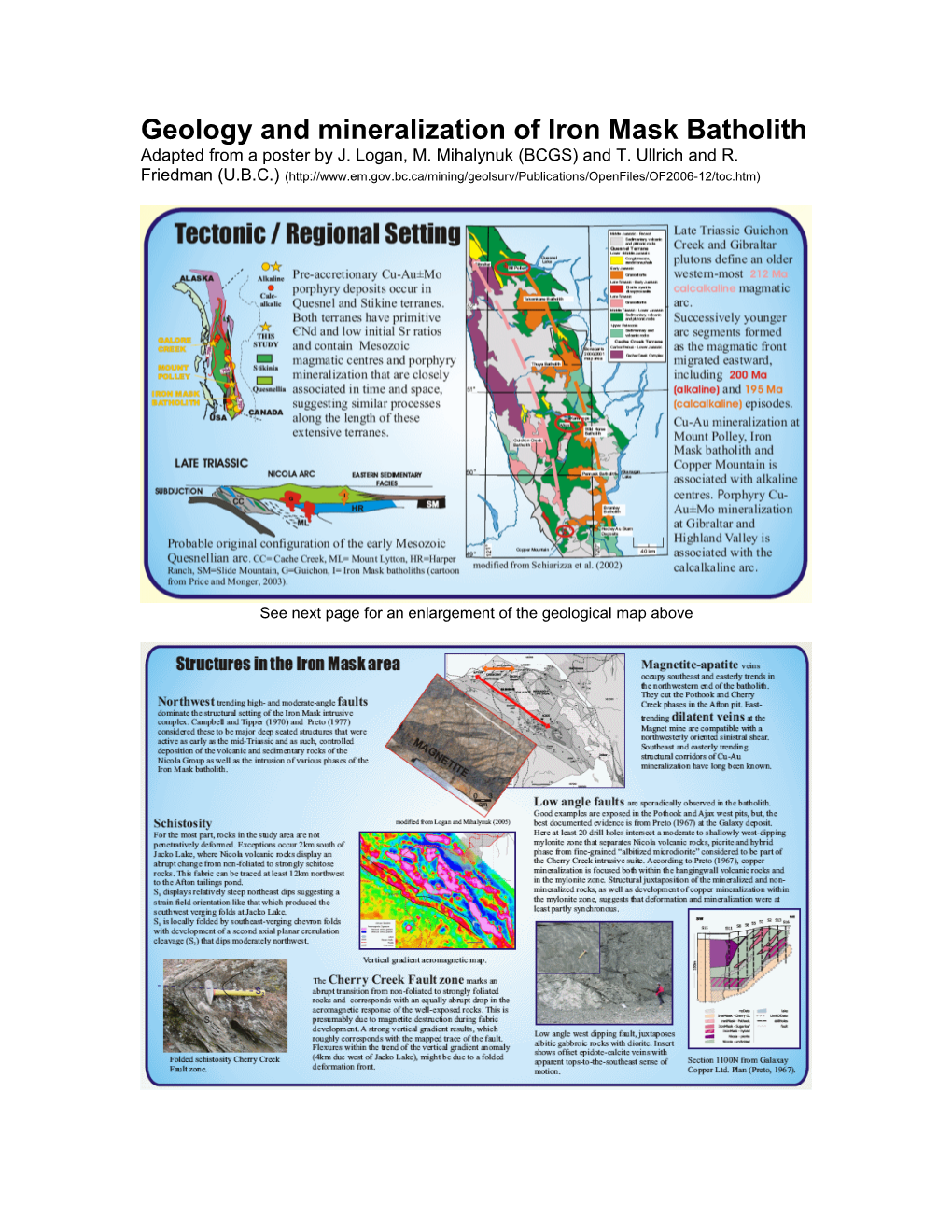 Mineral Deposits in the Iron Mask / Afton Area from Minfile Report 092INE013