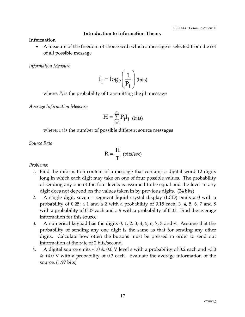 Introduction to Information Theory