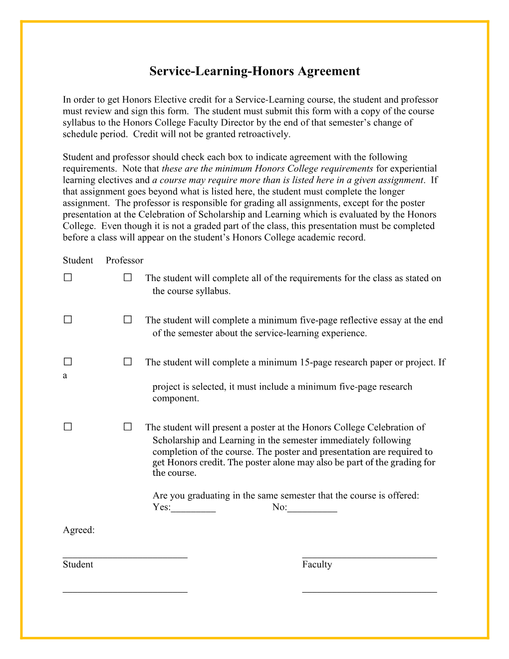 Service-Learning-Honors Agreement