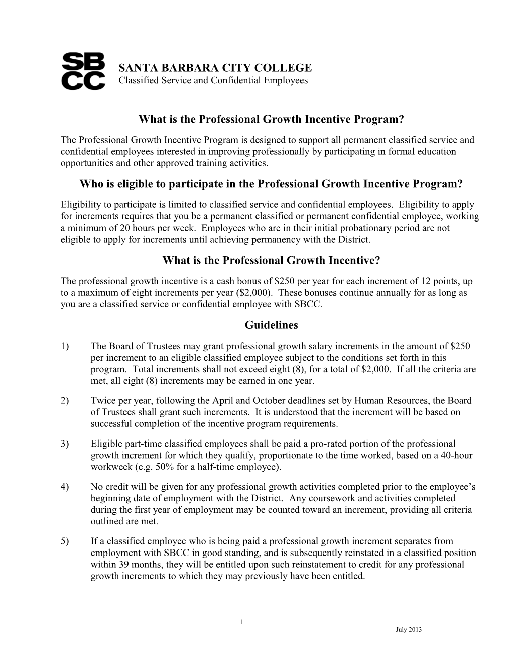 What Is the Professional Growth Incentive Program?