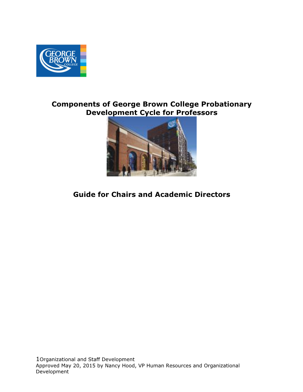 Components of George Brown College Probationary Development Cycle for Professors
