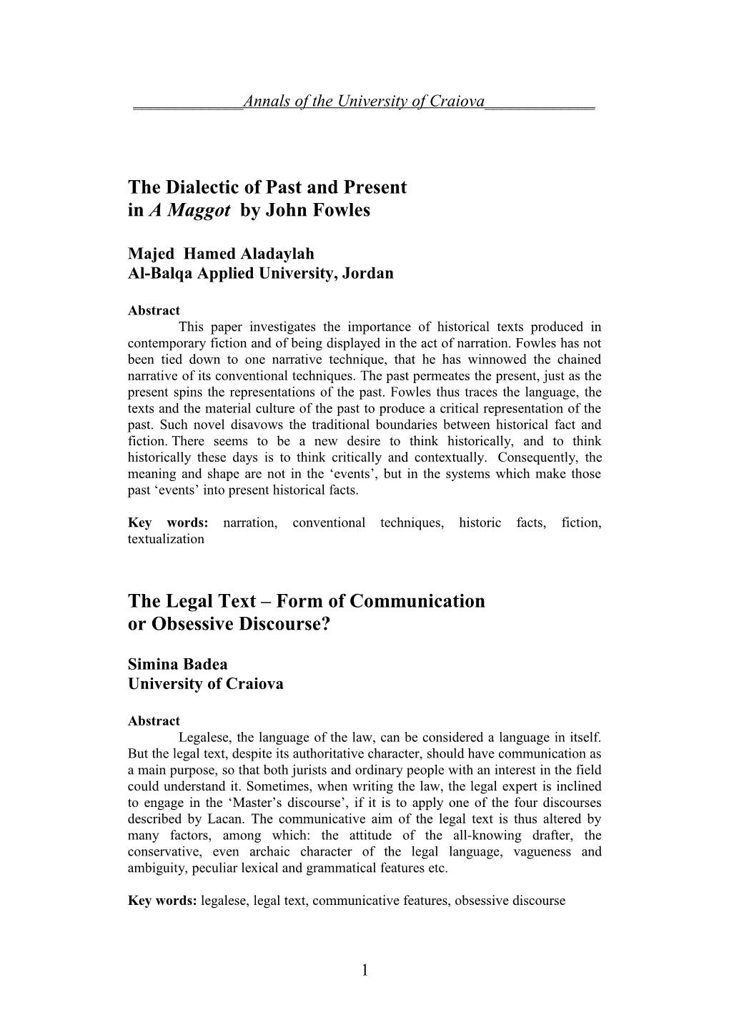 The Legal Text Form of Communication Or Obsessive Discourse