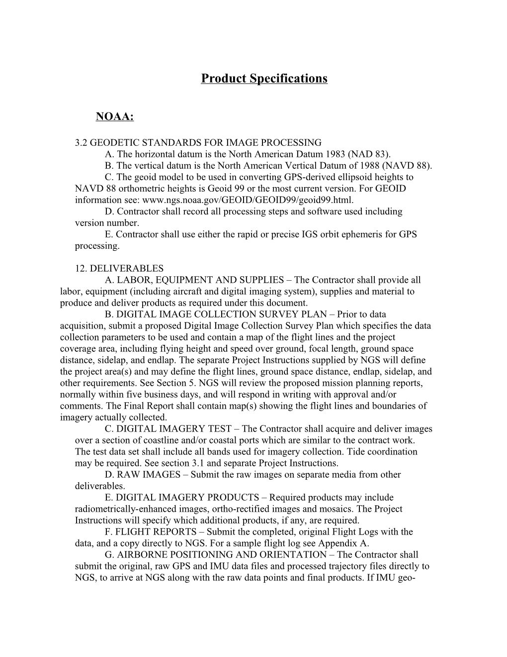 Product Specifications