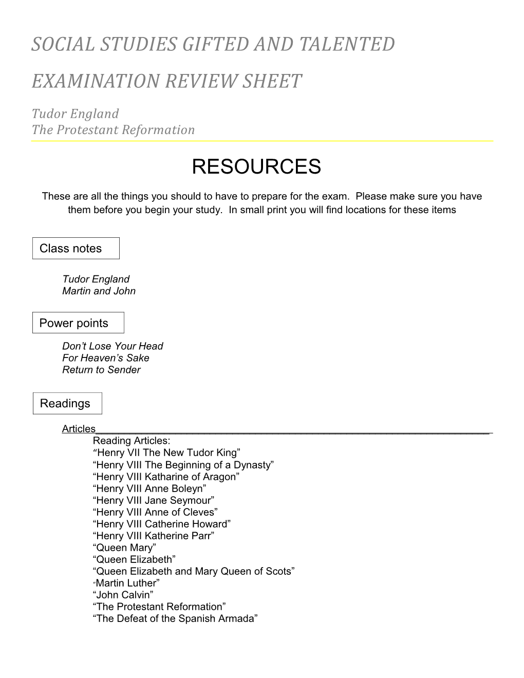 Social Studies Gifted and Talented