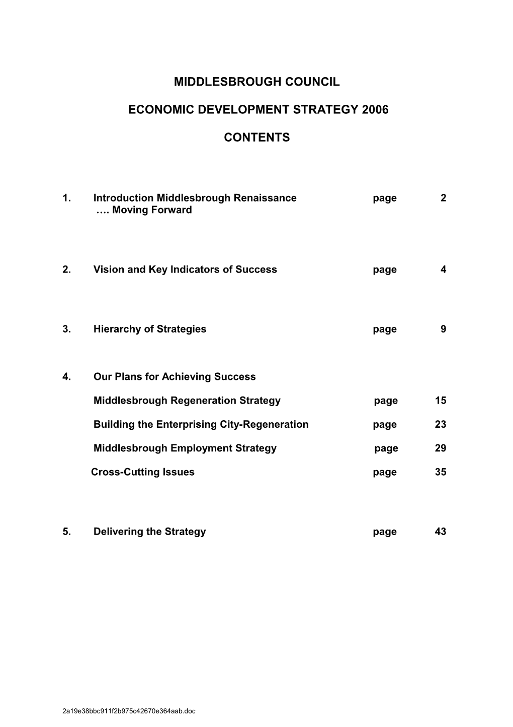 Economic Development Strategy Draft