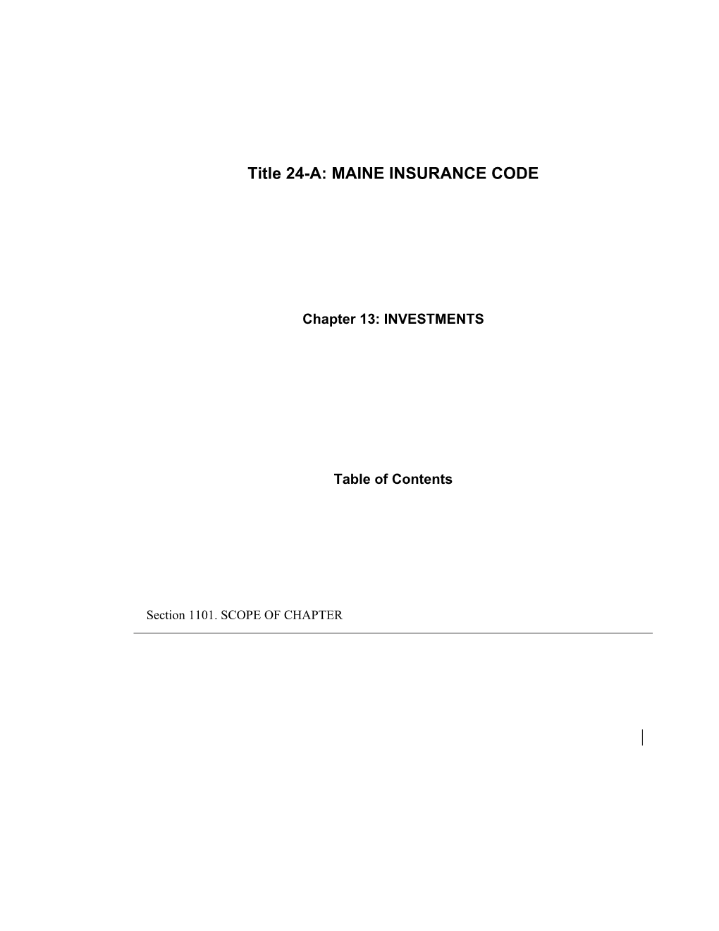 Title 24-A: MAINE INSURANCE CODE