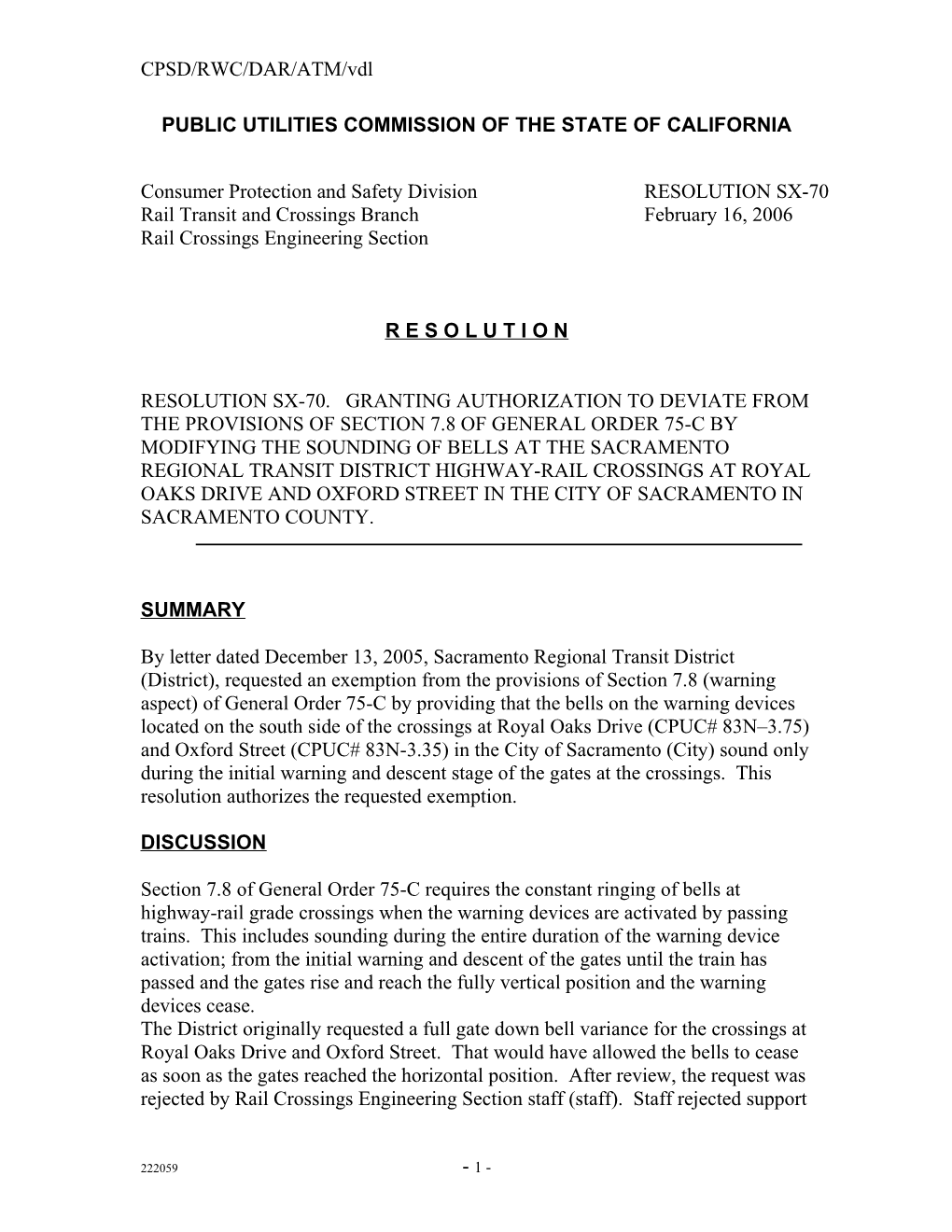 Public Utilities Commission of the State of California s123