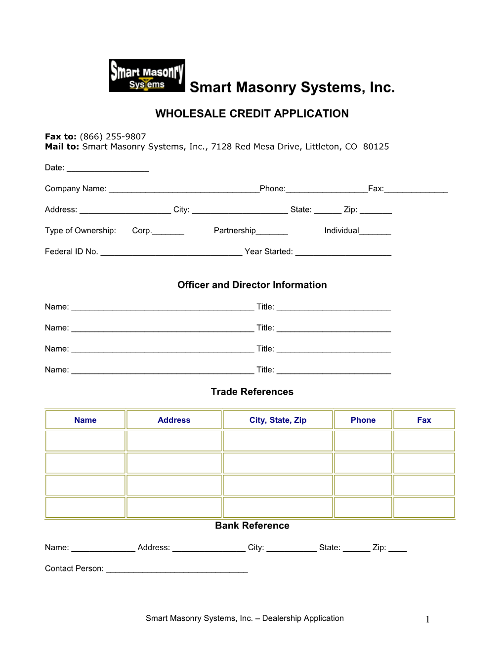 Smart Masonry Systems, Inc