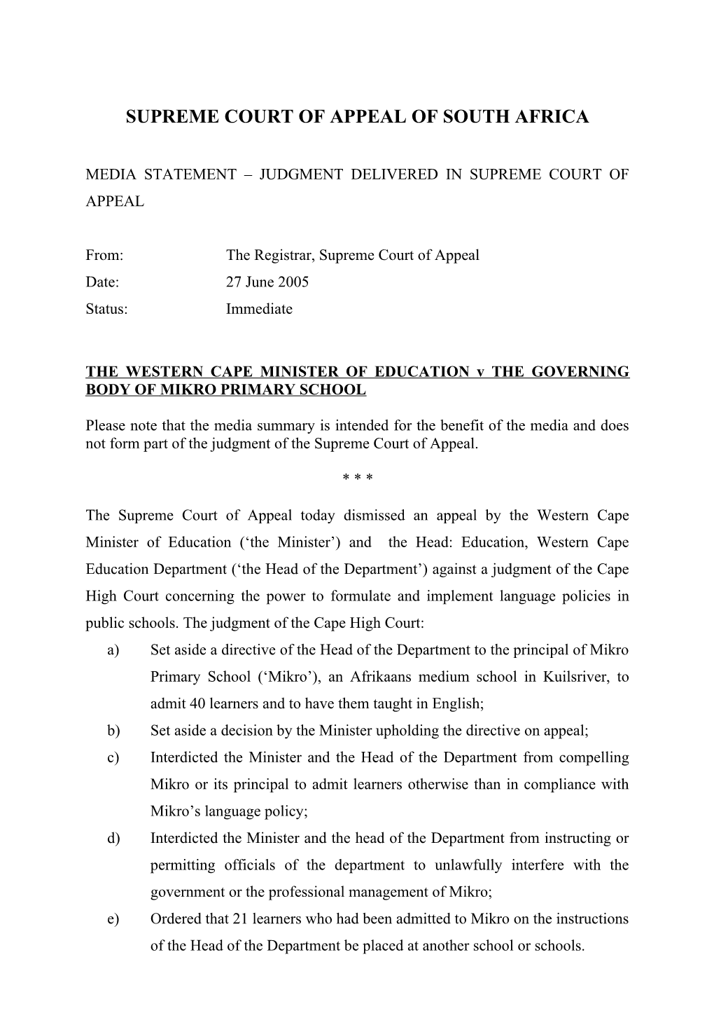 Supreme Court of Appeal of South Africa s4