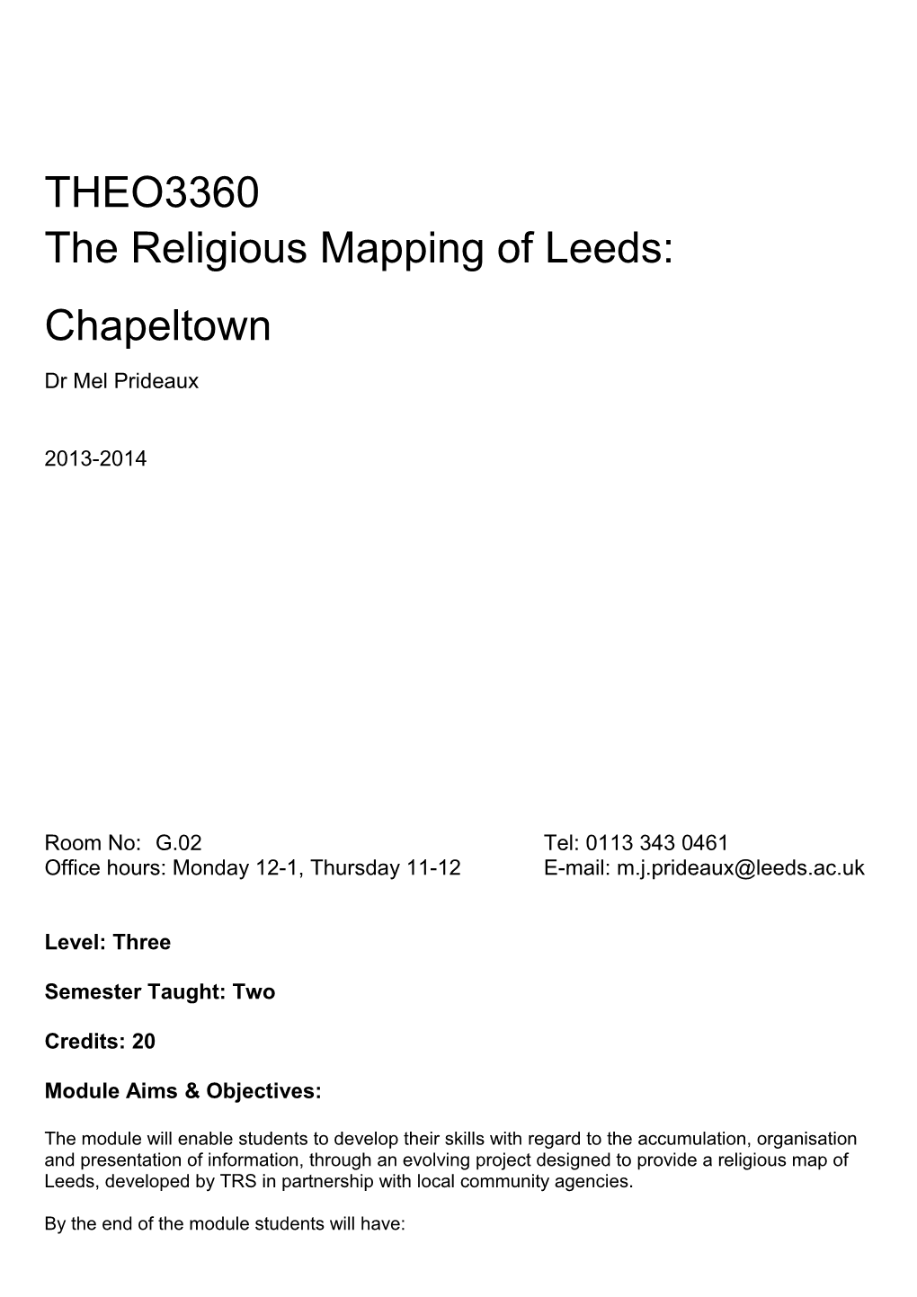 The Religious Mapping of Leeds