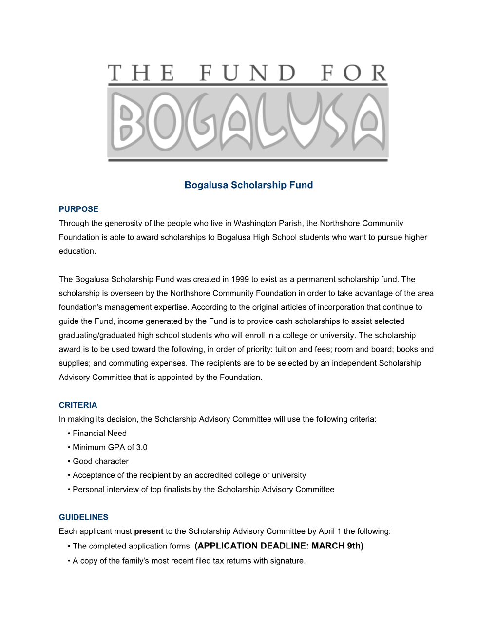 Bogalusa Scholarship Fund