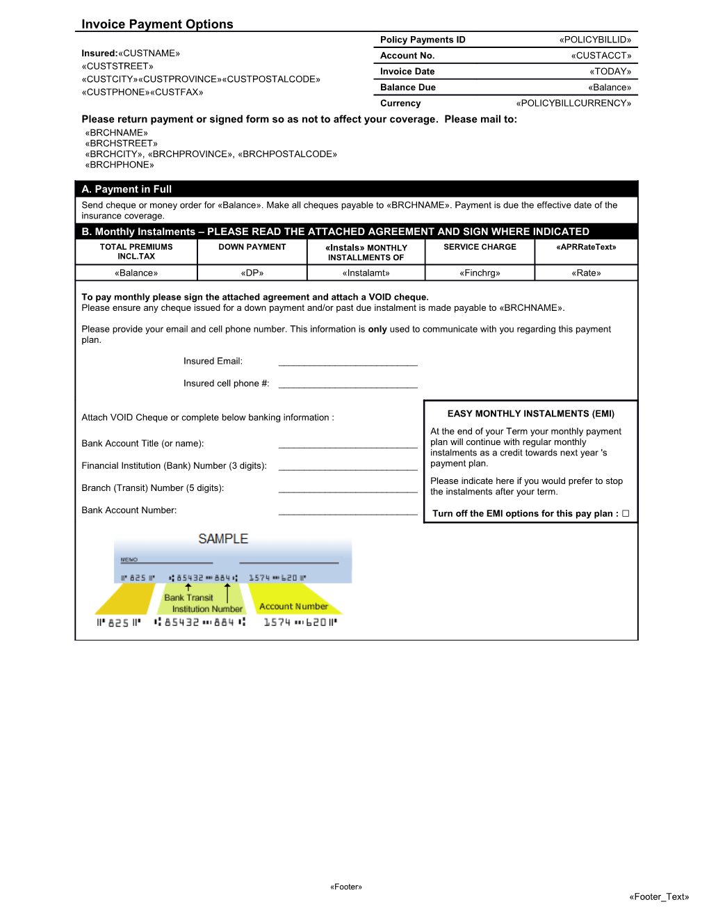 Continuous Premium Installment Contract