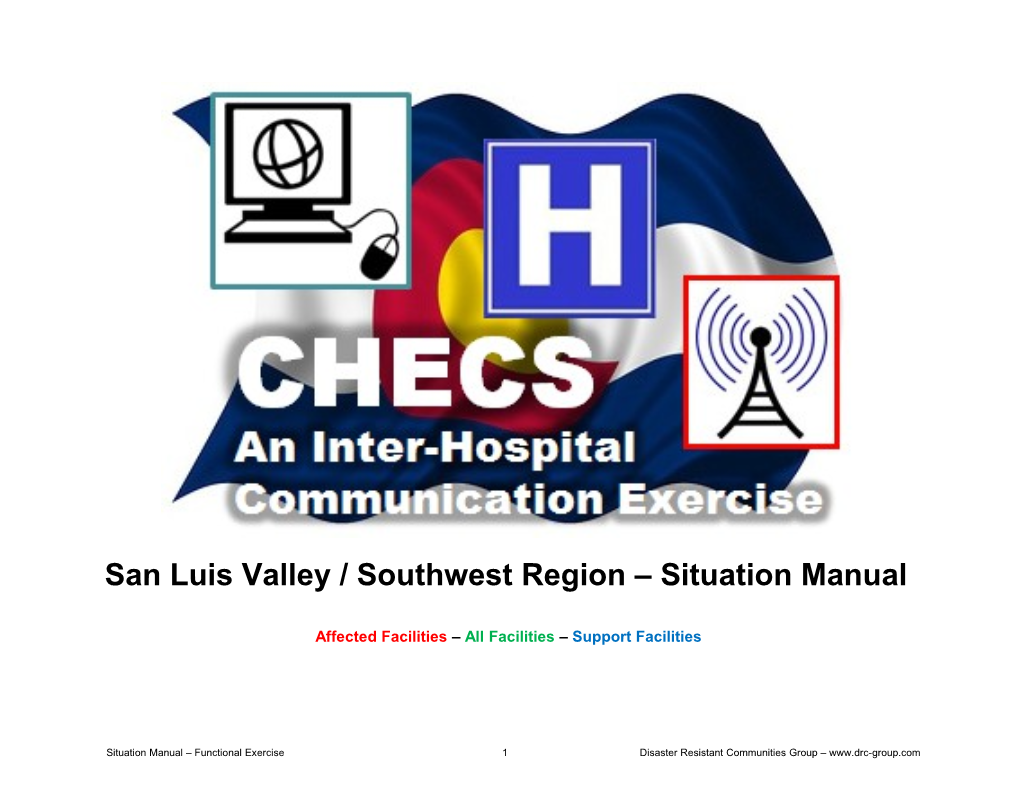 San Luis Valley / Southwest Region Situation Manual