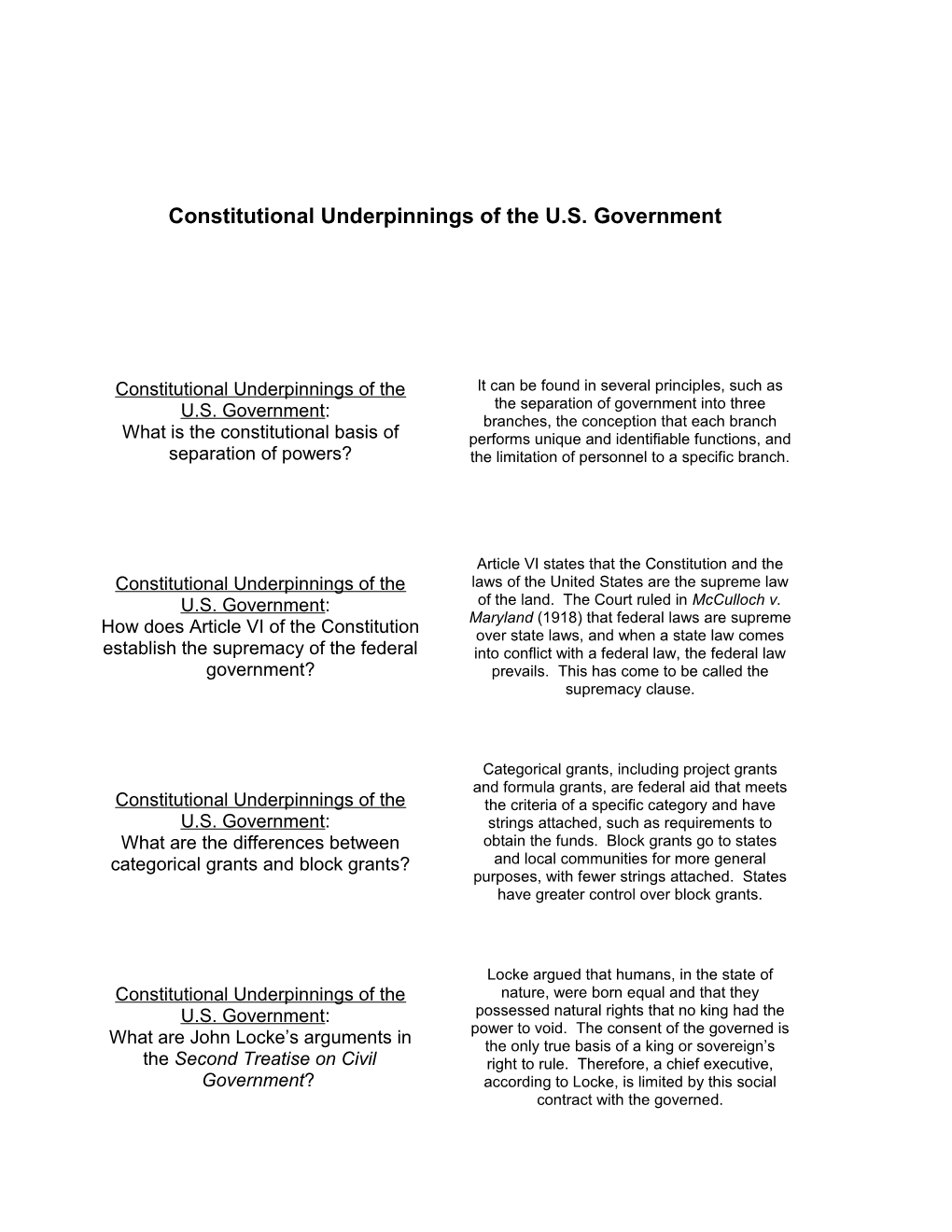 Constitutional Underpinnings of the U
