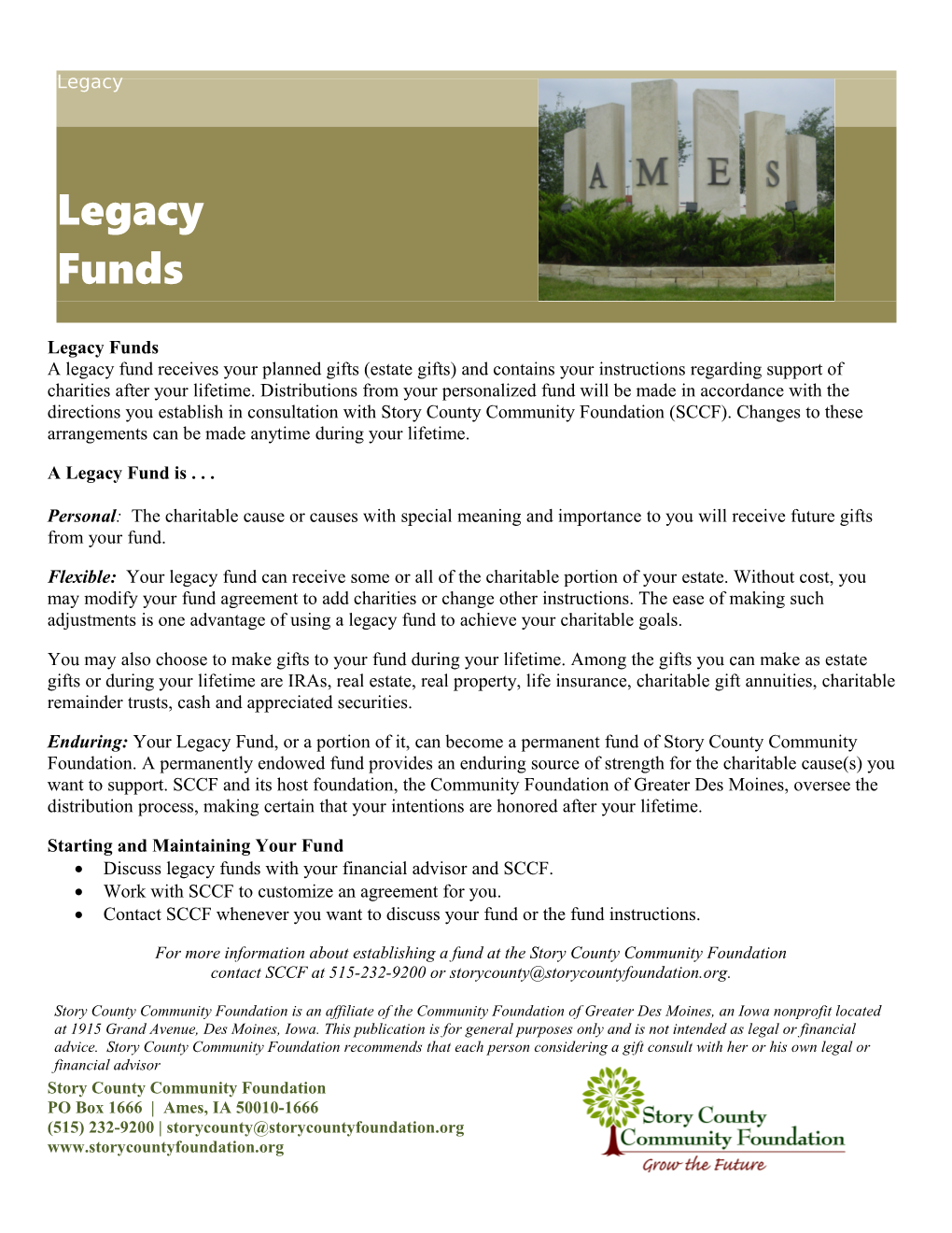 A Legacy Fund Is . .