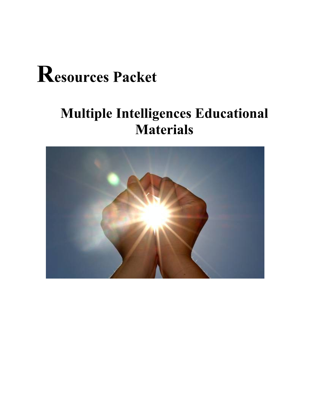 Multiple Intelligences Educational Materials