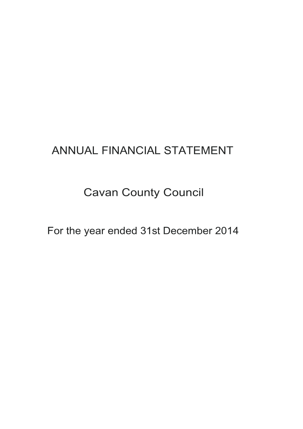Annual Financial Statement