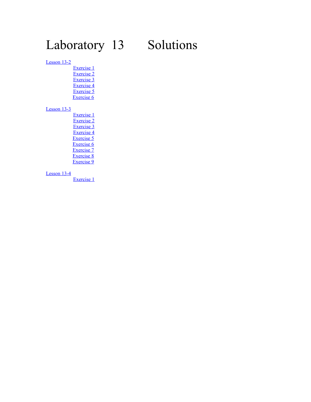 Laboratory 13 Solutions