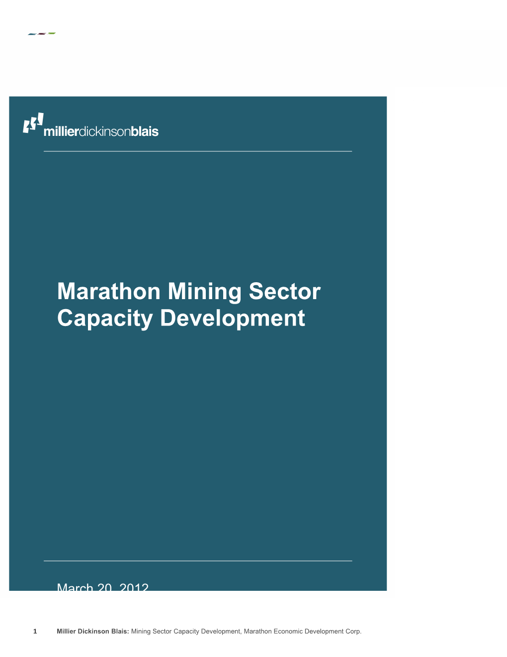 Marathon Mining Sector Capacity Development