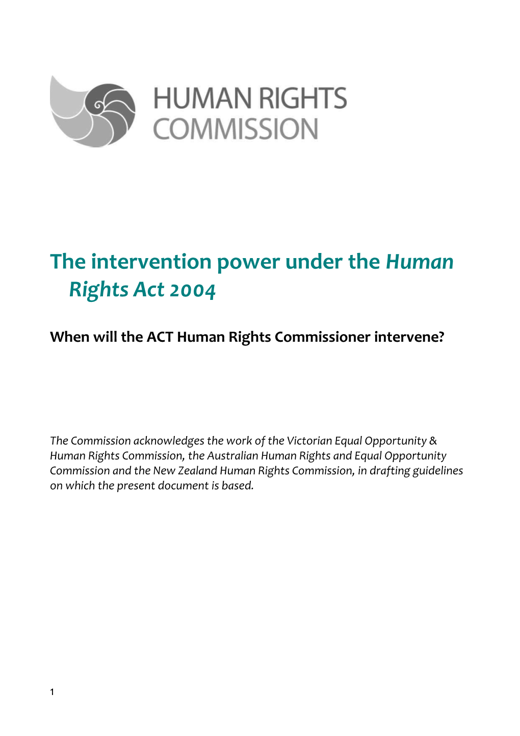 A Guide to the Human Rights Commissioner's Power to Intervene in Court Proceedings