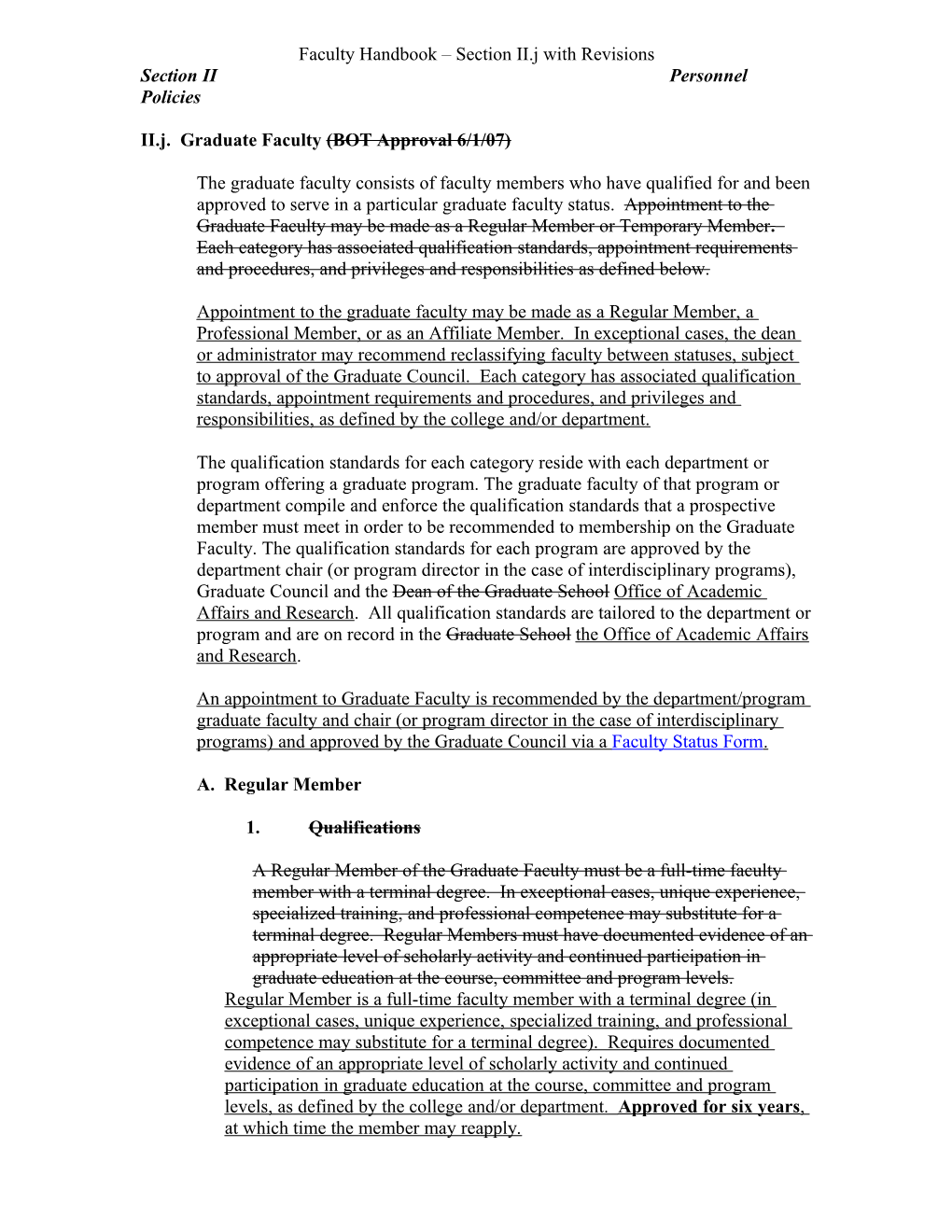 II.J.Graduate Faculty(BOT Approval 6/1/07)