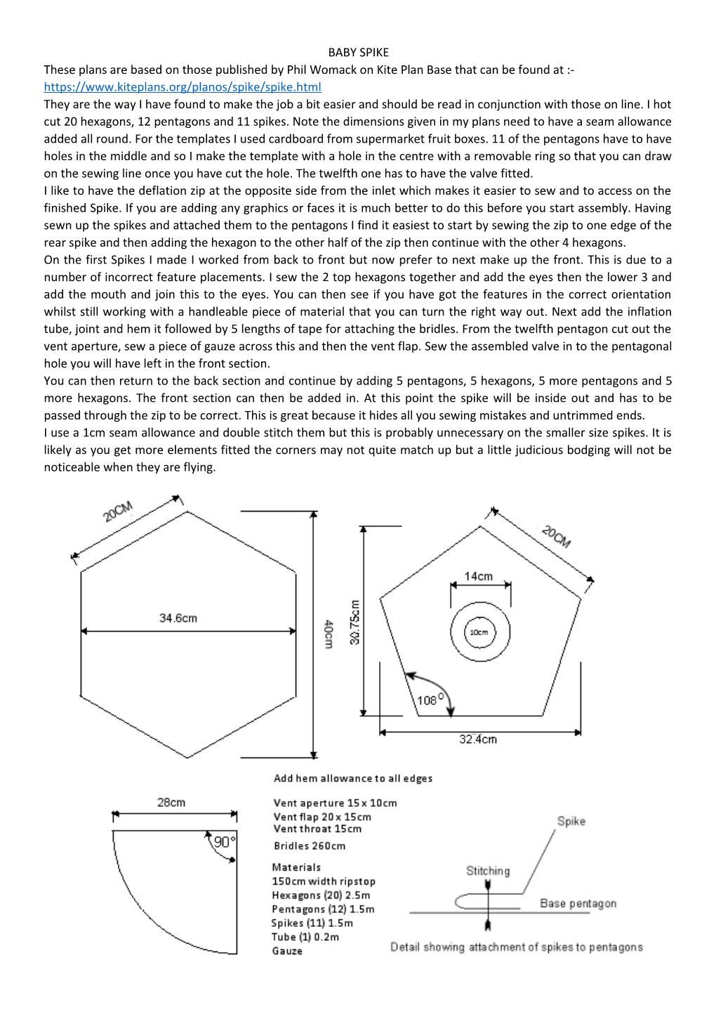 These Plans Are Based on Those Published by Phil Womack on Kite Plan Base That Can Be Found