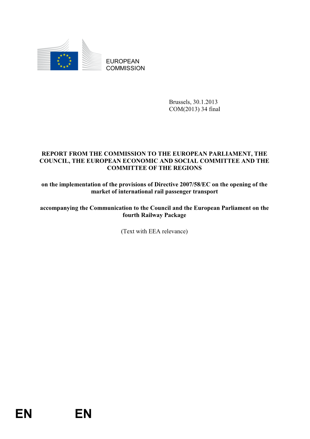 Report from the Commission to the European Parliament, the Council, the European Economic