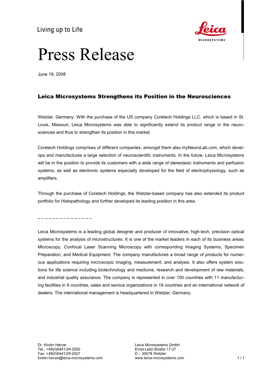 Leica Microsystems Press Release s4