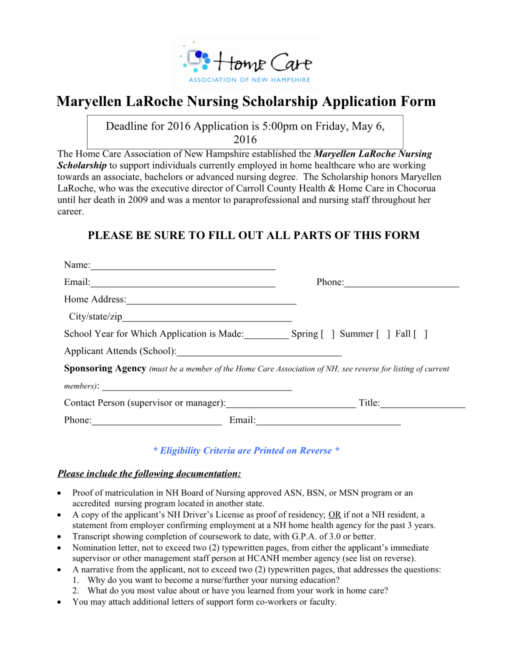 Scholarship Application Process and Criteria