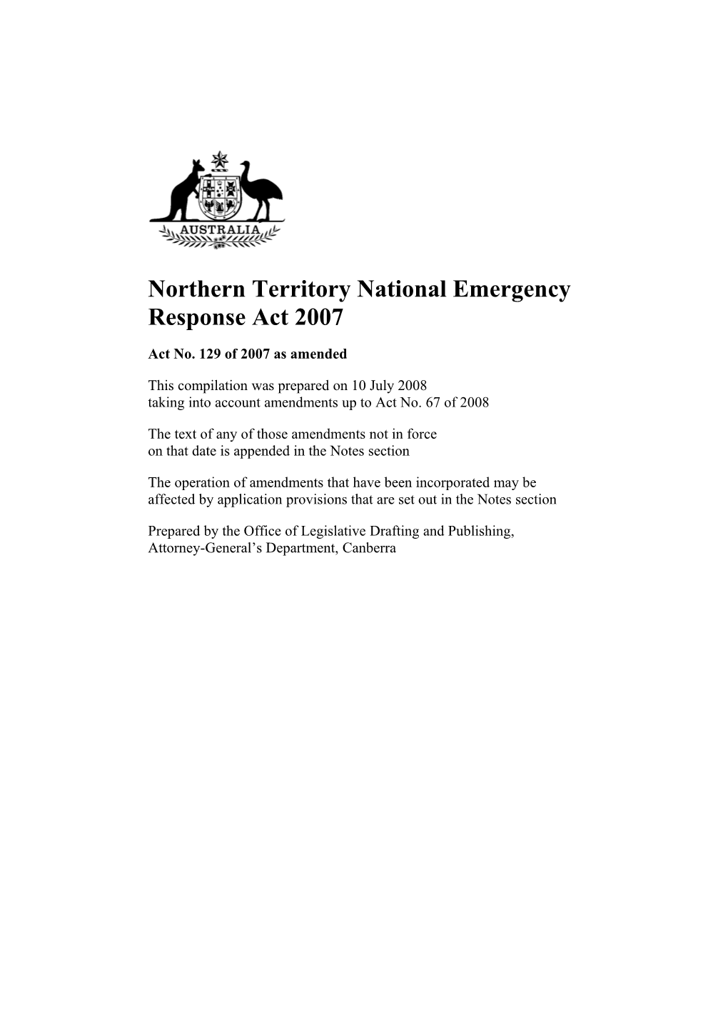 Northern Territory National Emergency Response Act 2007